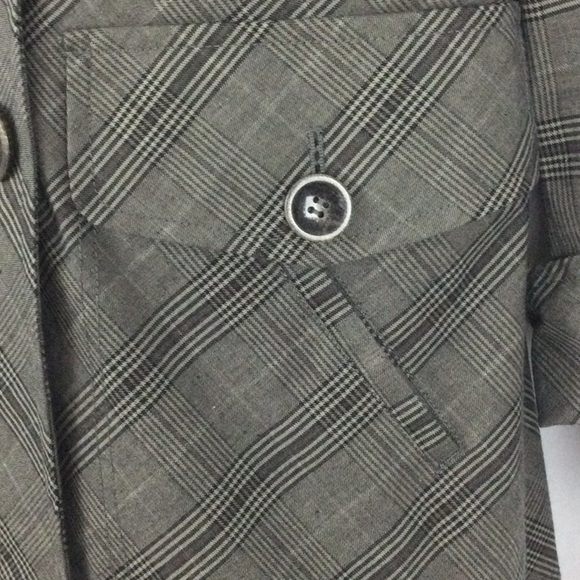 Kenneth Cole New York Plaid Trench Coat Sz S - Picture 5 of 12